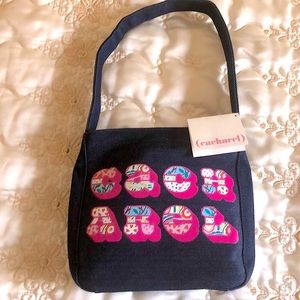 Designer Denim ladies Cacharel small Shoulder bag zipper top logo  purse NWT